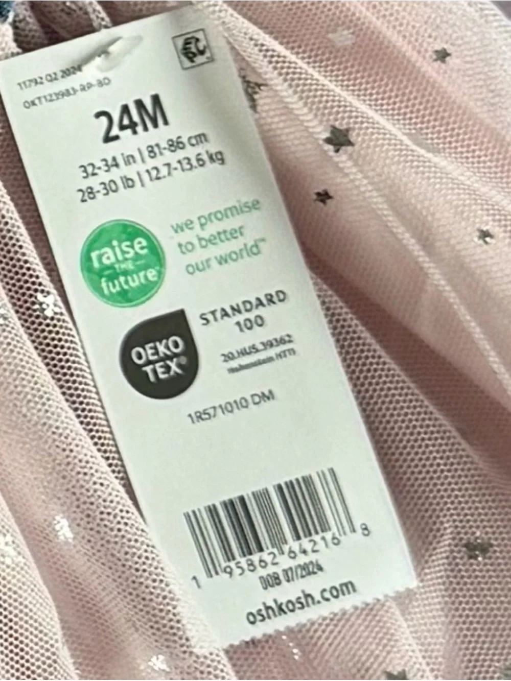 NWT OshKosh Girls' Pink Sparkle Skirt Dress